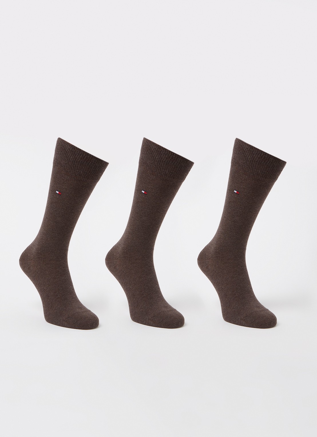 Tommy Hilfiger Sokken in uni in 2-pack - voorkant donkerbruin
