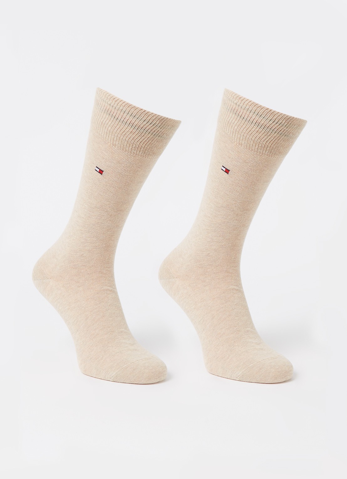 Tommy Hilfiger Sokken in uni in 2-pack - voorkant 2 beige
