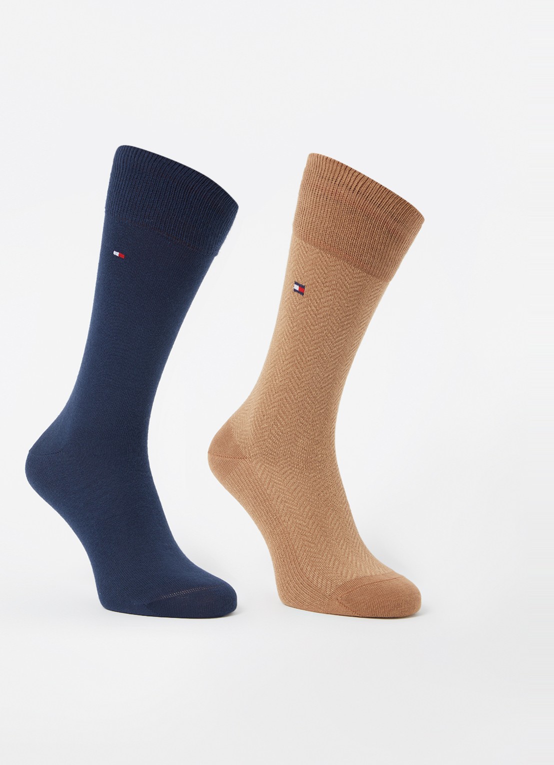 Tommy Hilfiger Sokken met logo in 2-pack - voorkant 2 camel
