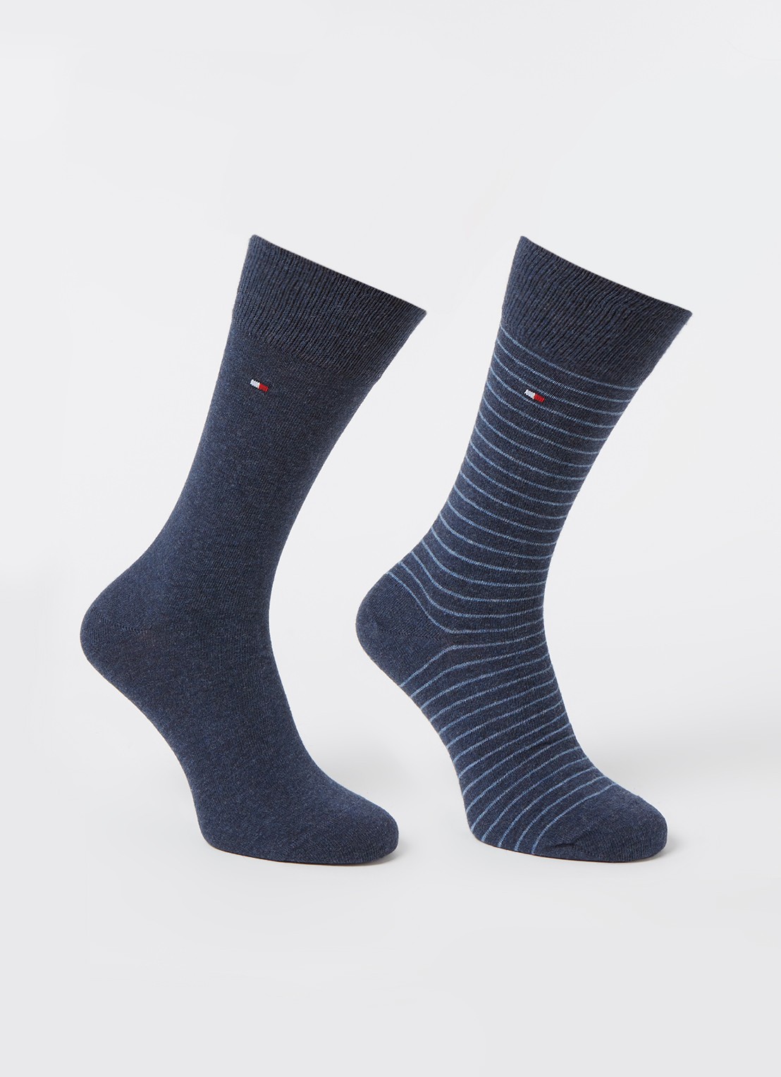 Tommy Hilfiger Sokken met logo in 2-pack - voorkant indigo