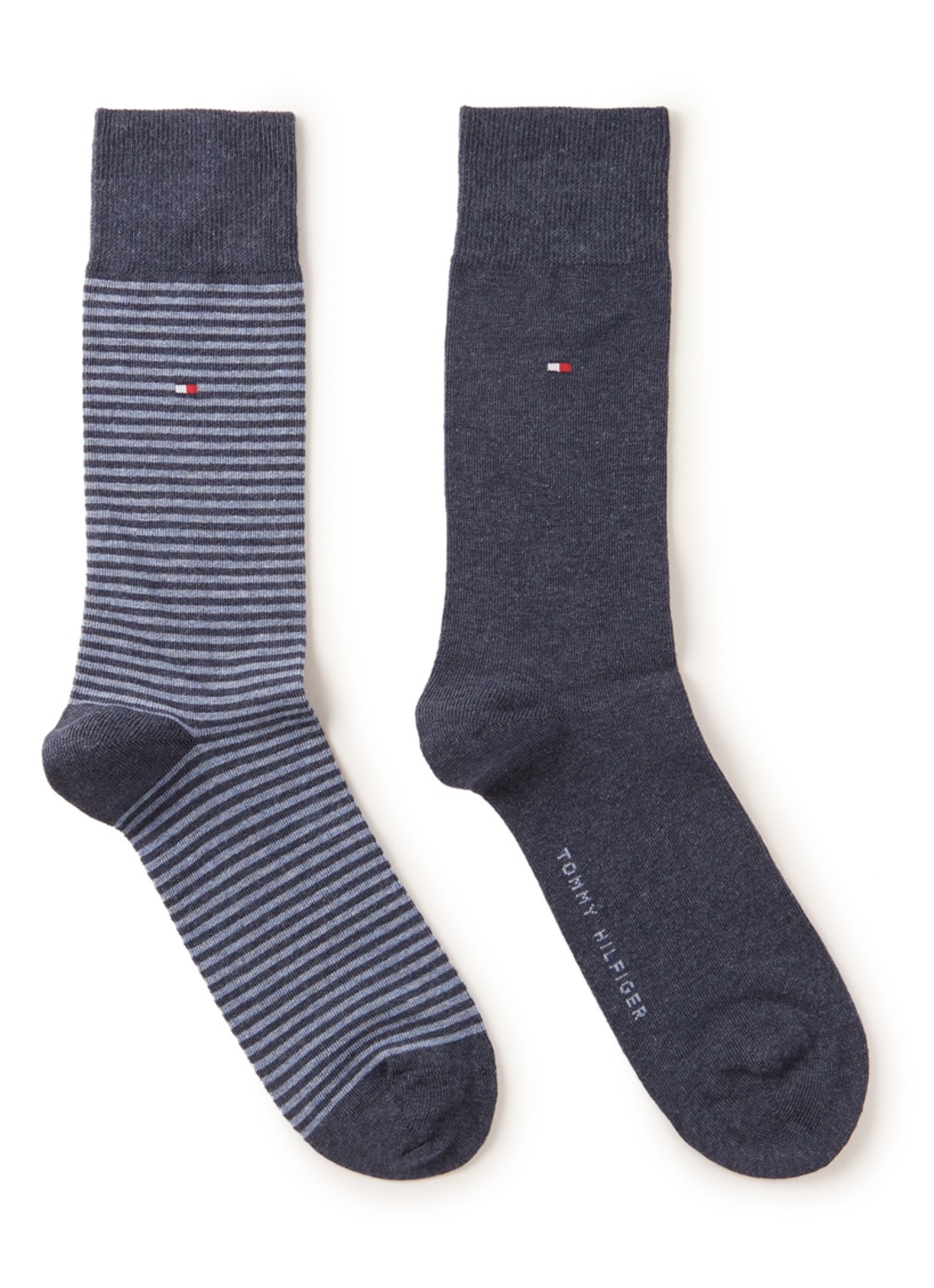 Tommy Hilfiger Sokken met logo in 2-pack - voorkant 3 indigo