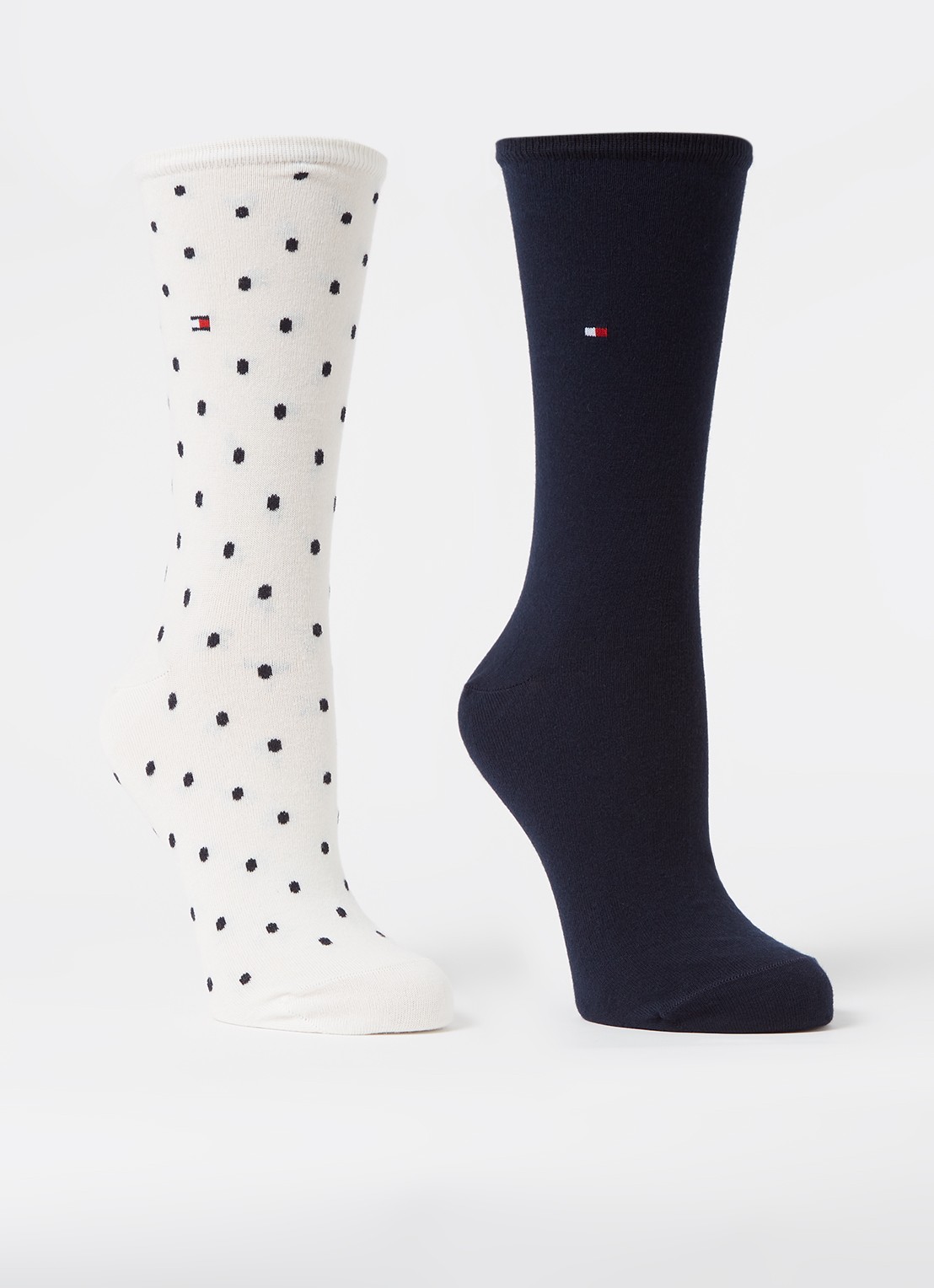 Tommy Hilfiger Sokken met print in 2-pack - voorkant 2 donkerblauw