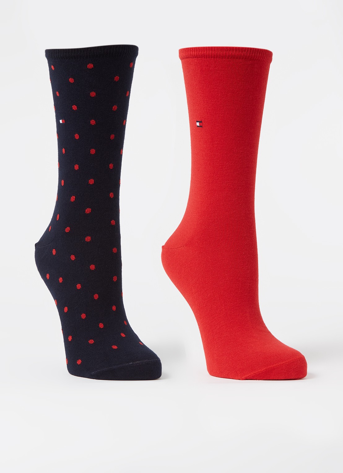 Tommy Hilfiger Sokken met print in 2-pack - voorkant 2 steenrood