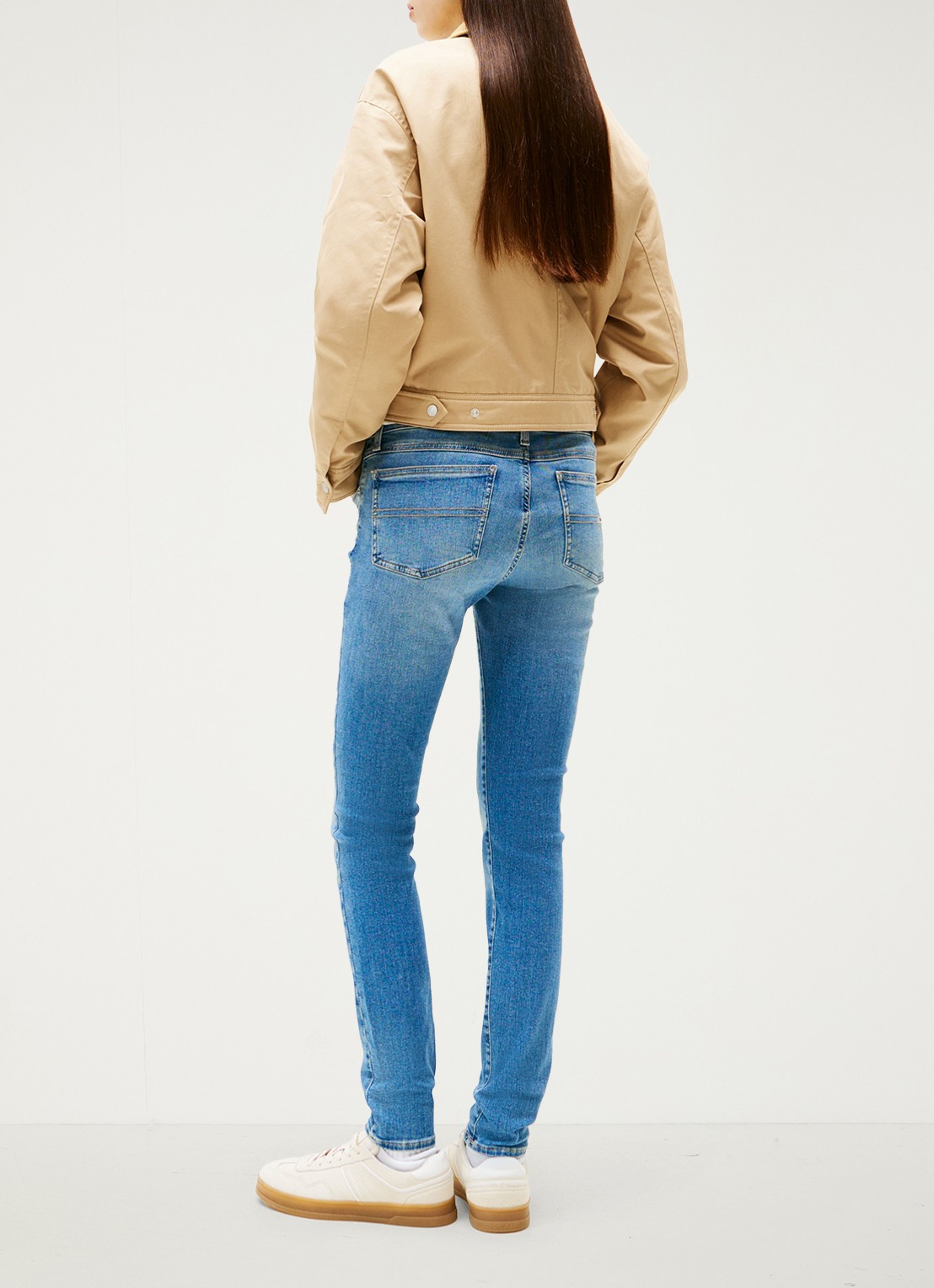Tommy Hilfiger Sophie low waist skinny jeans met steekzakken - achterkant 3 donkerblauw