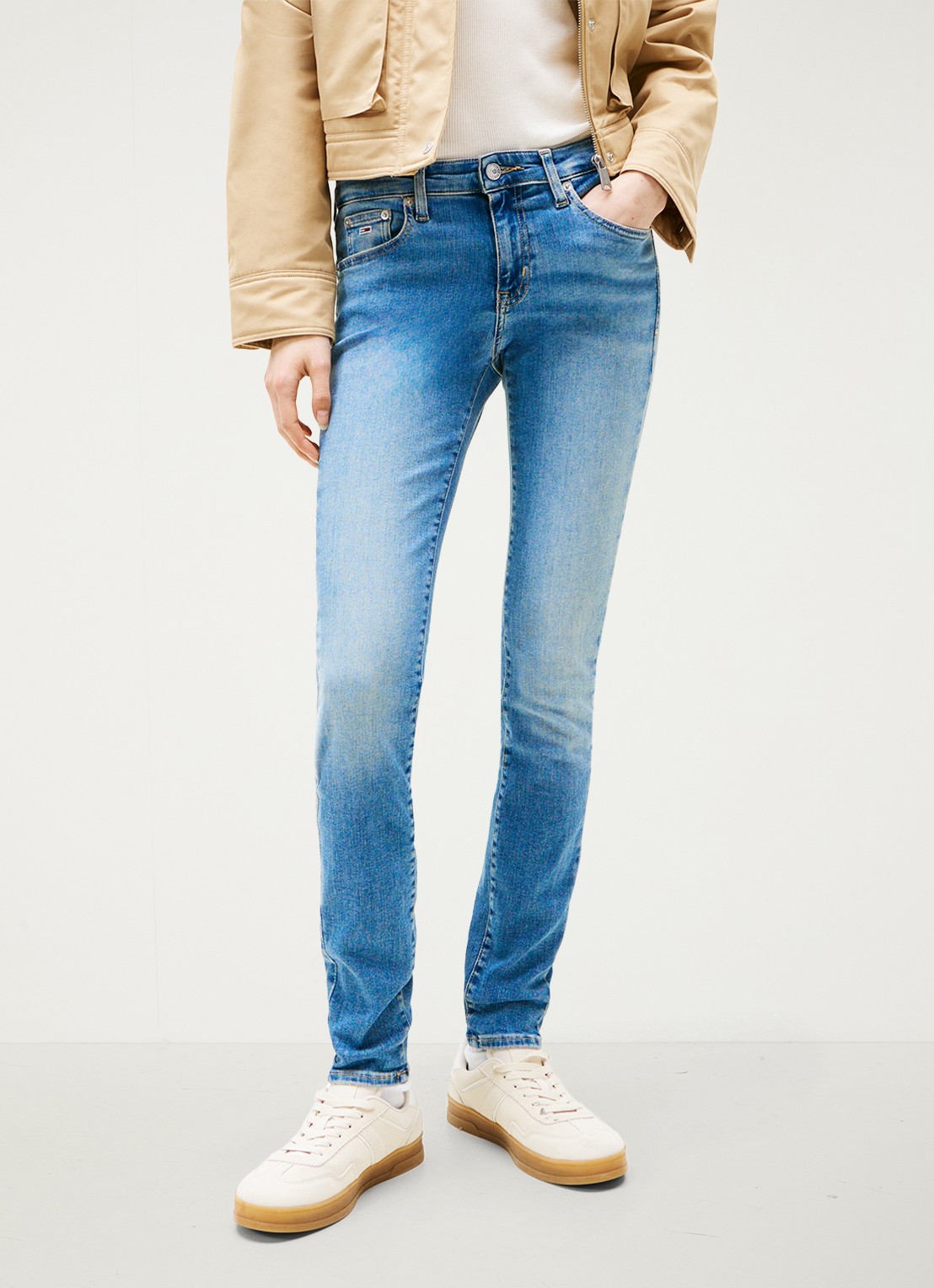 Tommy Hilfiger Sophie low waist skinny jeans met steekzakken - detail 4 donkerblauw