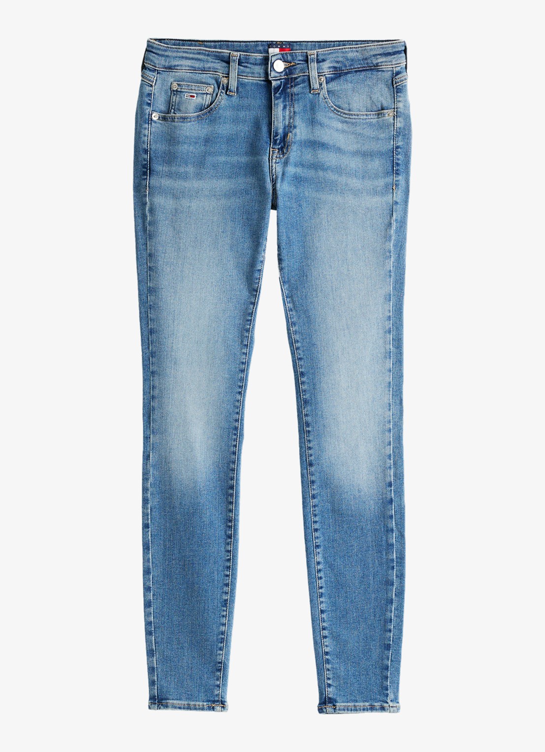 Tommy Hilfiger Sophie low waist skinny jeans met steekzakken - voorkant donkerblauw