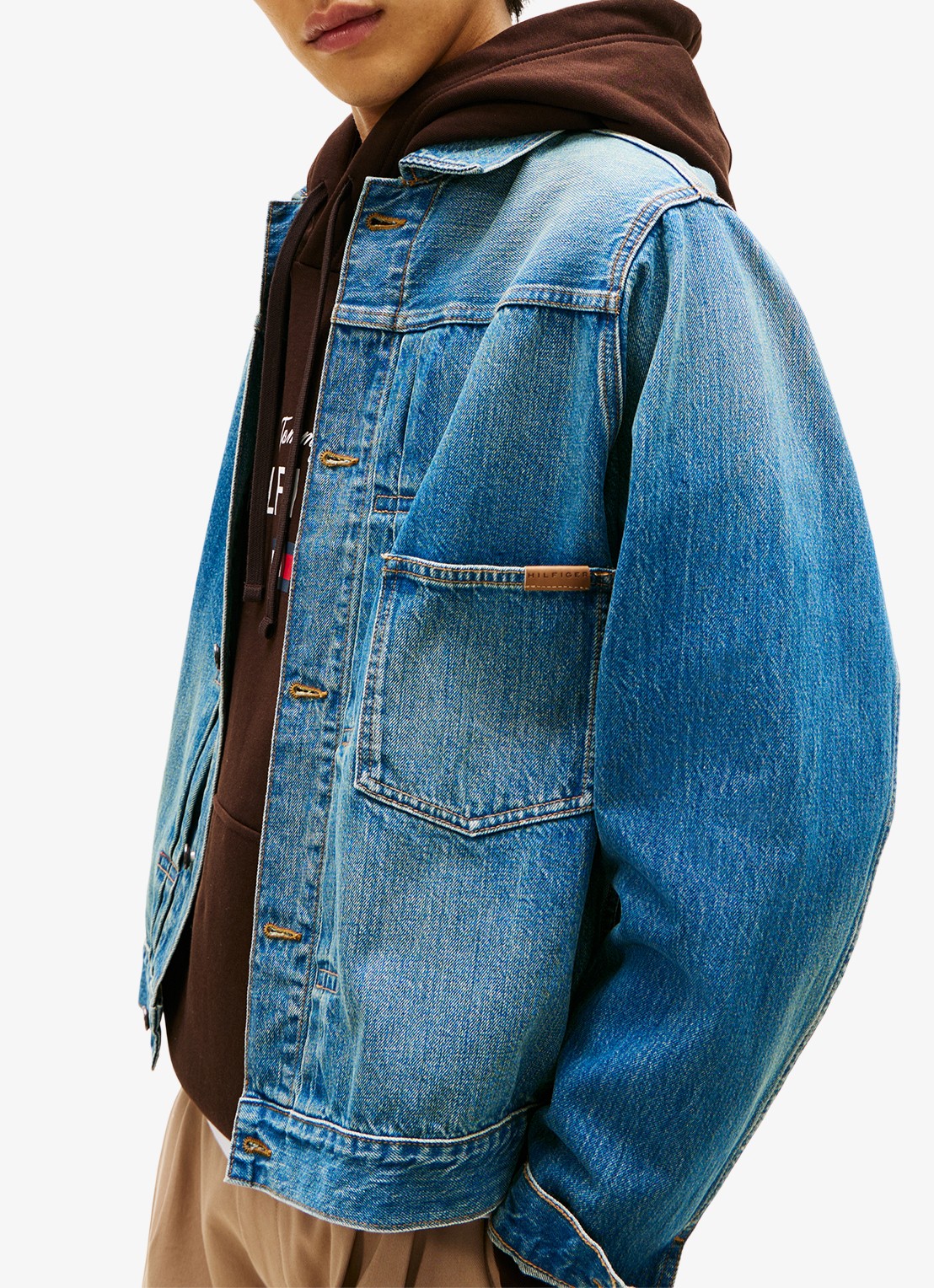 Tommy Hilfiger Spijkerjas met borstzak - detail 4 indigo