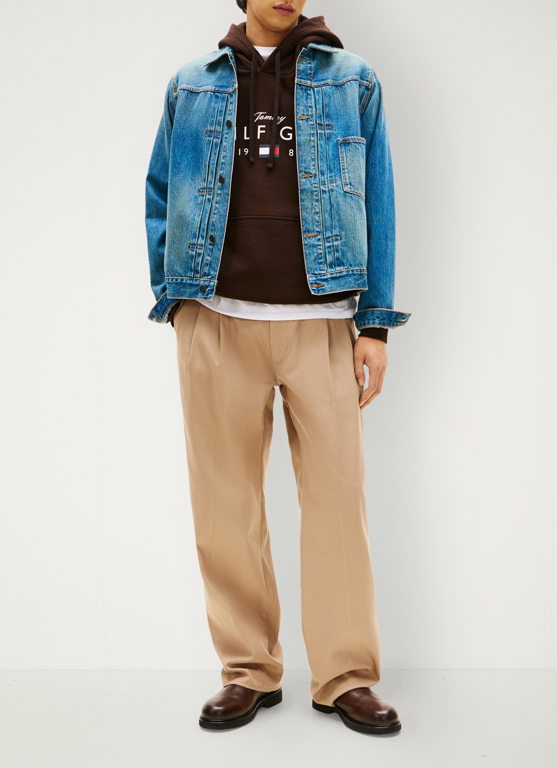 Tommy Hilfiger Spijkerjas met borstzak - voorkant 2 indigo