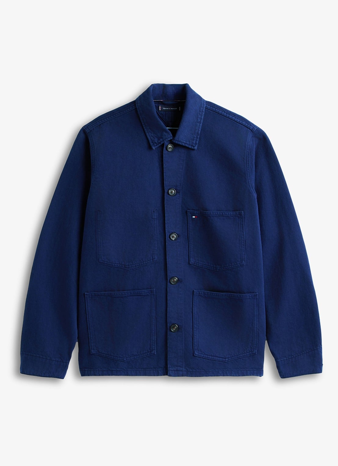 Tommy Hilfiger Spijkerjas met borstzak - voorkant donkerblauw