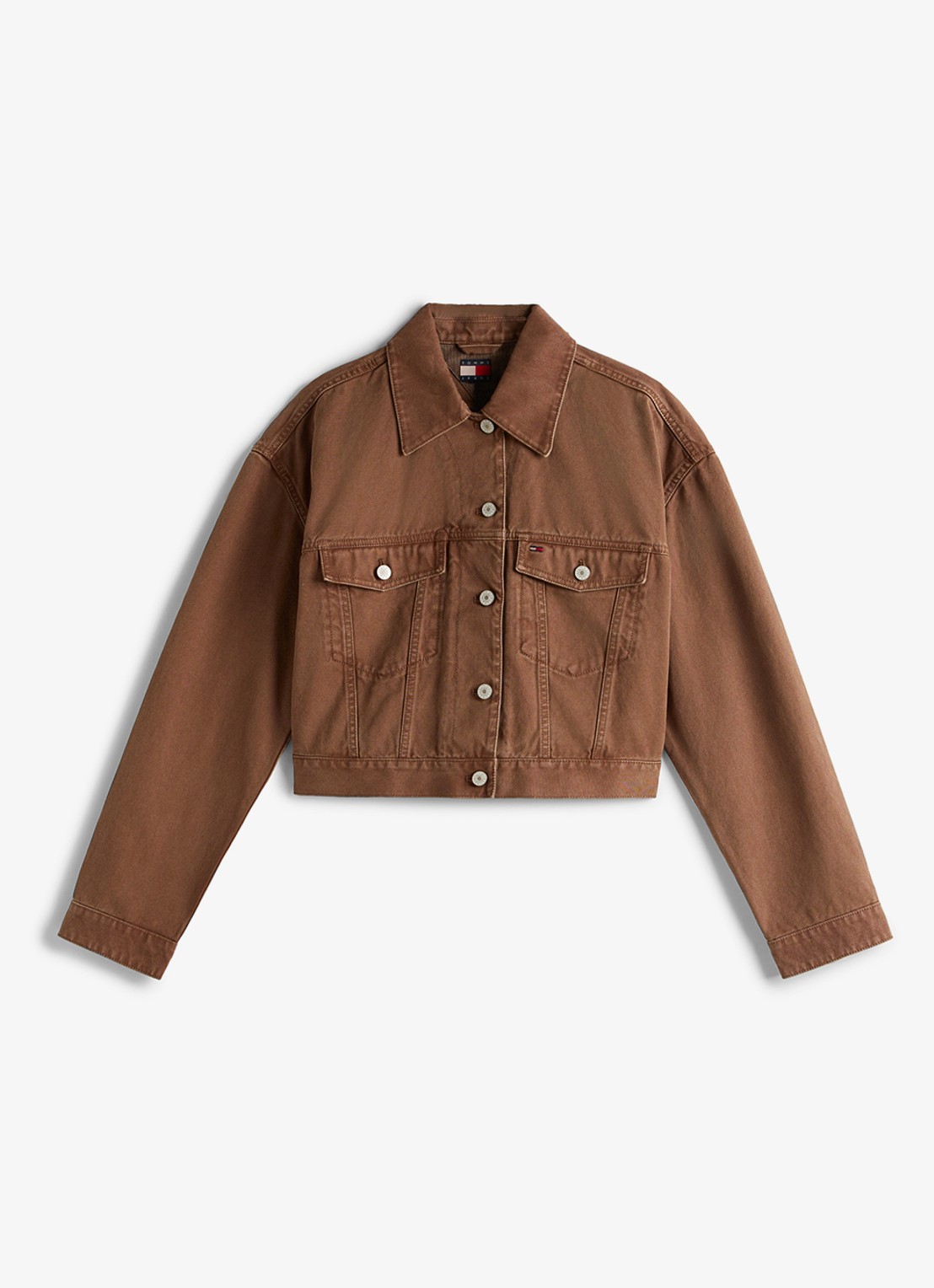 Tommy Hilfiger Spijkerjas met gekleurde wassing met logo - voorkant 2 bruin