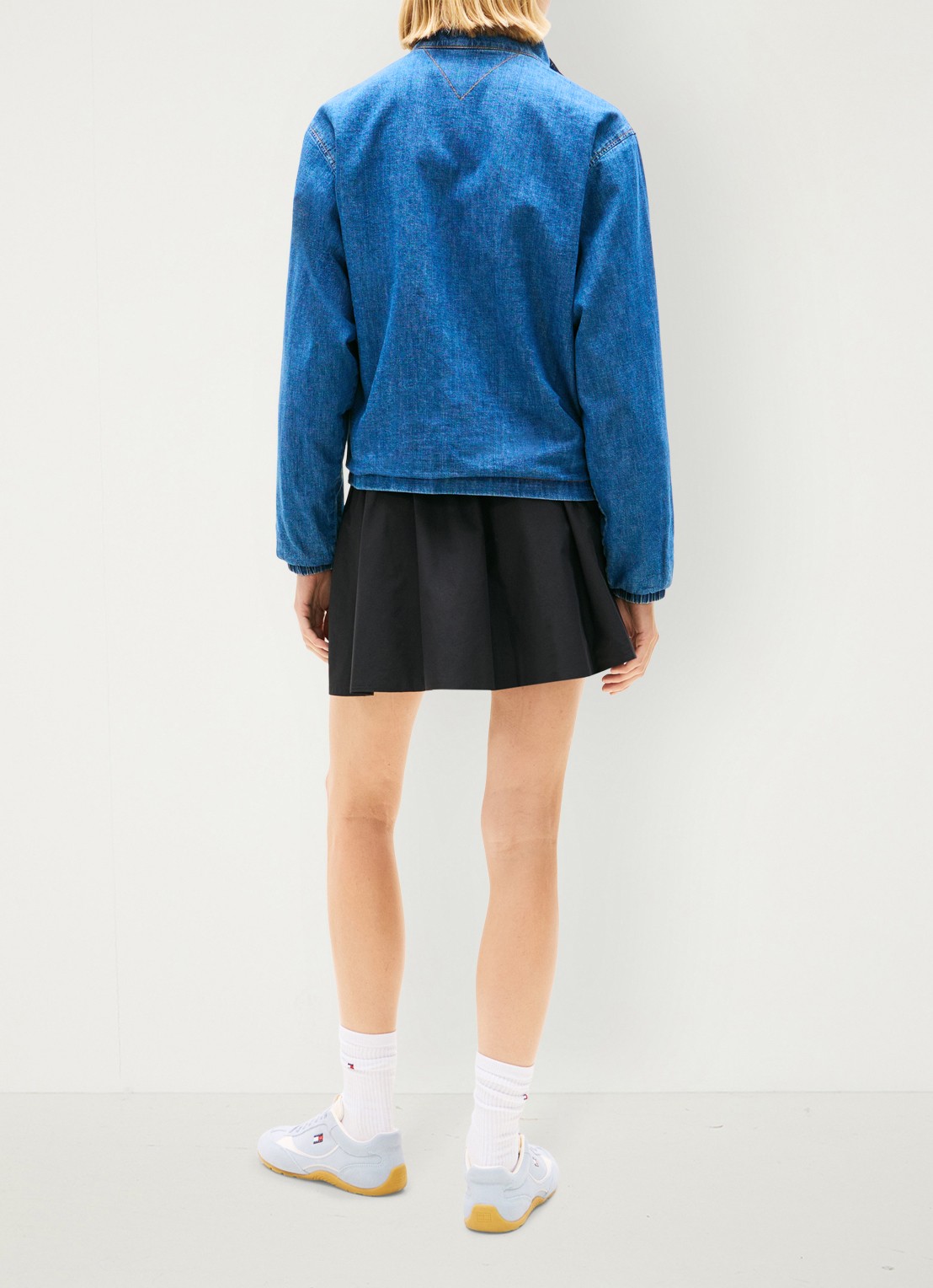 Tommy Hilfiger Spijkerjas met logoborduring - achterkant 3 donkerblauw