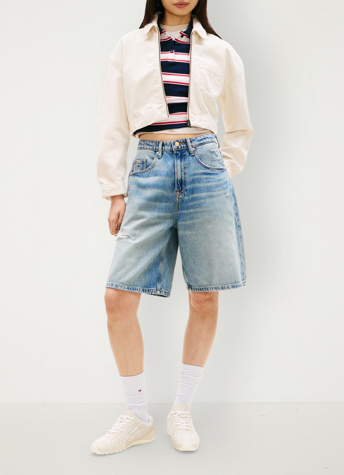 Tommy Hilfiger Spijkerjas van katoen - voorkant 5 wit