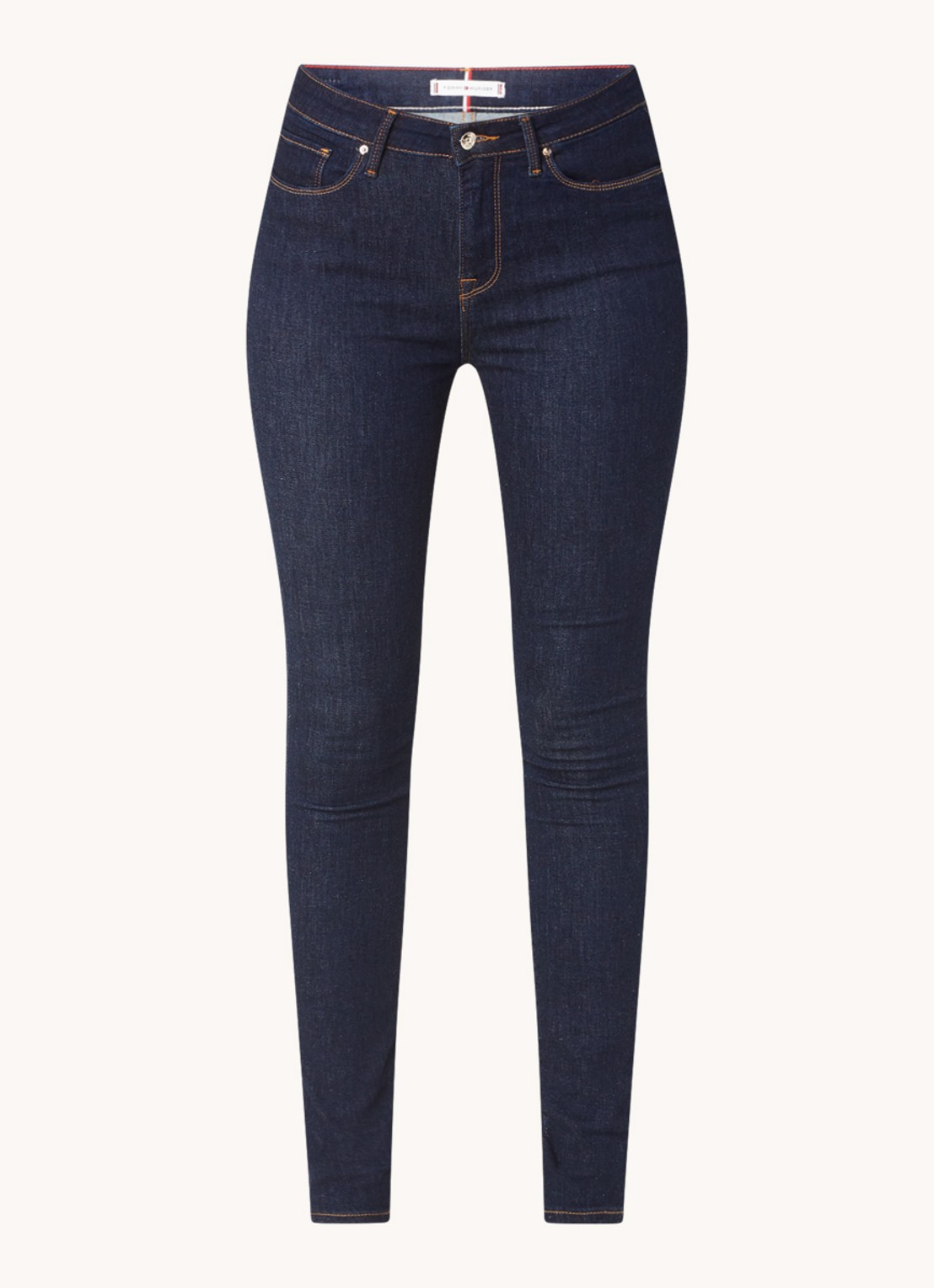 Tommy Hilfiger Steffie mid waist skinny jeans met donkere wassing - voorkant 4 indigo