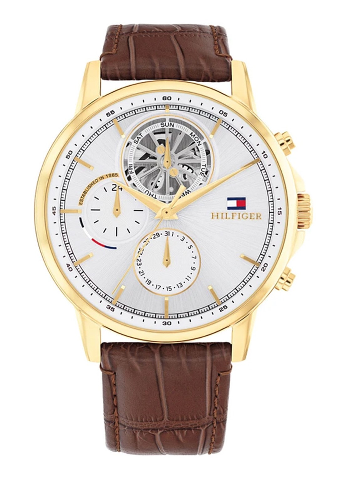Tommy Hilfiger Stewart horloge TH1710631 - voorkant 3 bruin