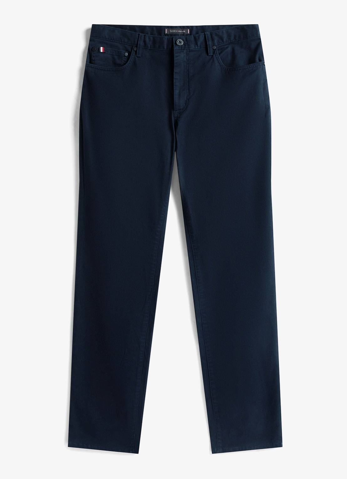 Tommy Hilfiger Straight fit chino met paspelzakken - voorkant 3 donkerblauw