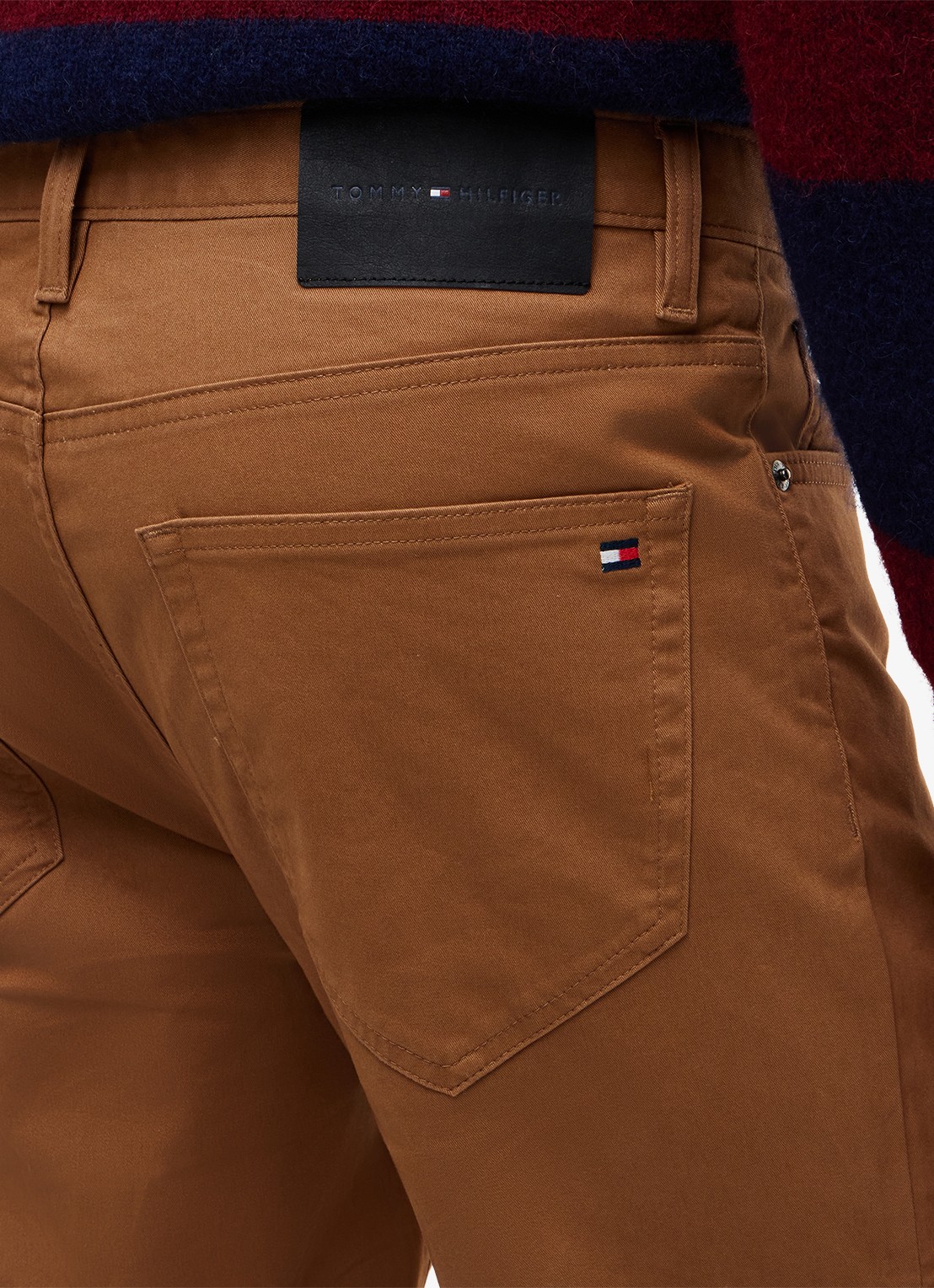 Tommy Hilfiger Straight fit chino met paspelzakken - detail 4 orange