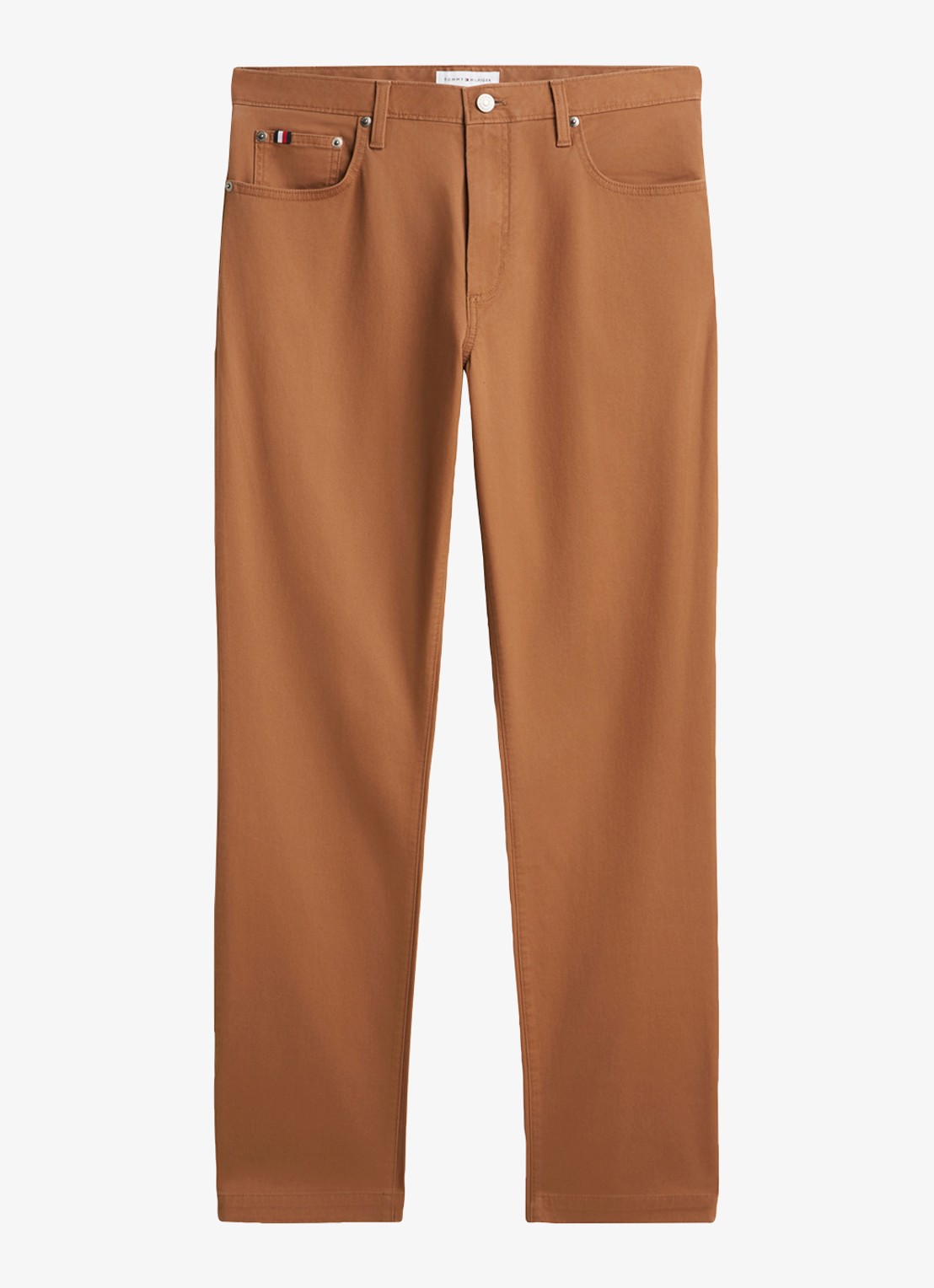 Tommy Hilfiger Straight fit chino met paspelzakken - voorkant orange