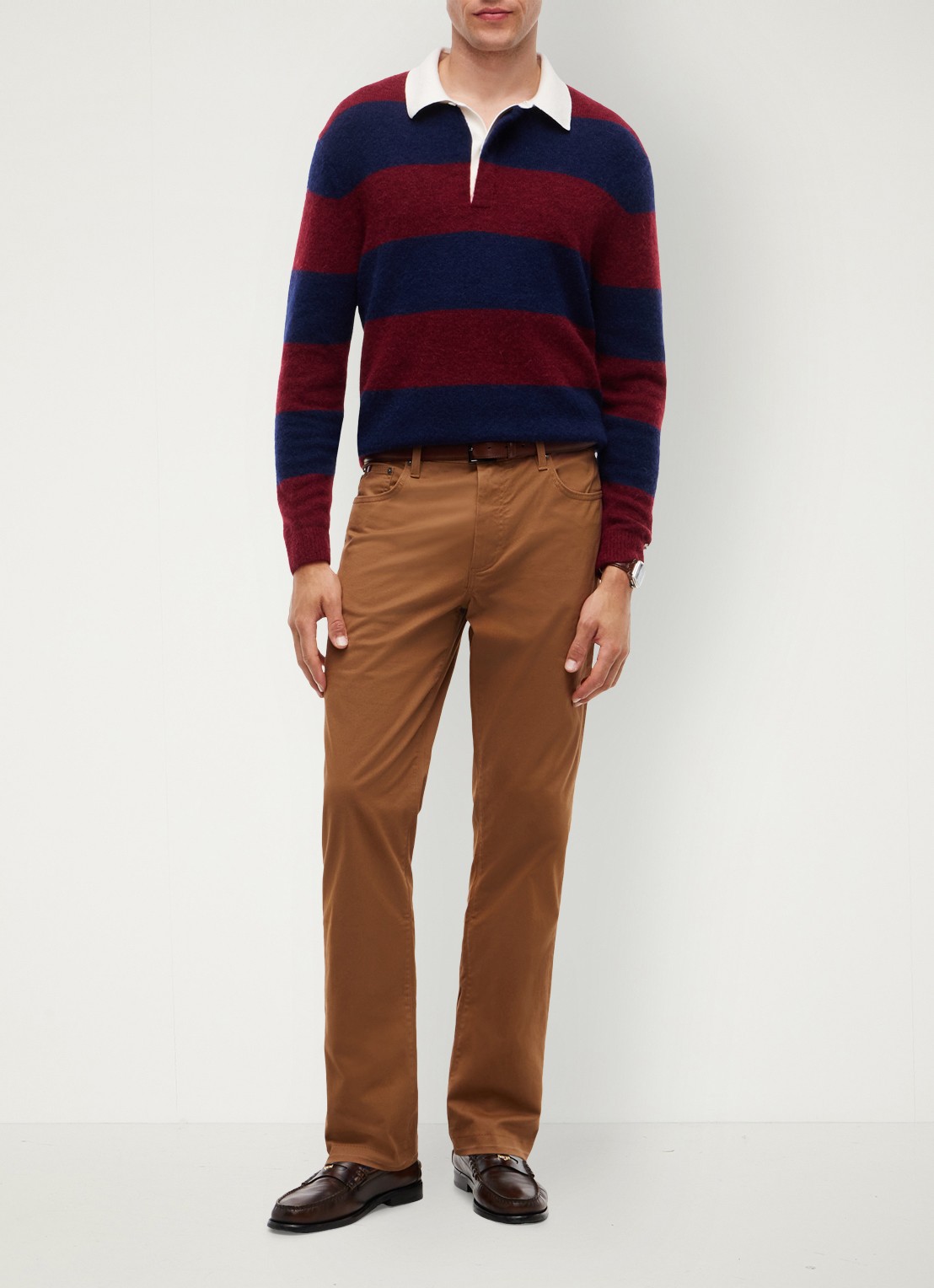 Tommy Hilfiger Straight fit chino met paspelzakken - voorkant 2 orange