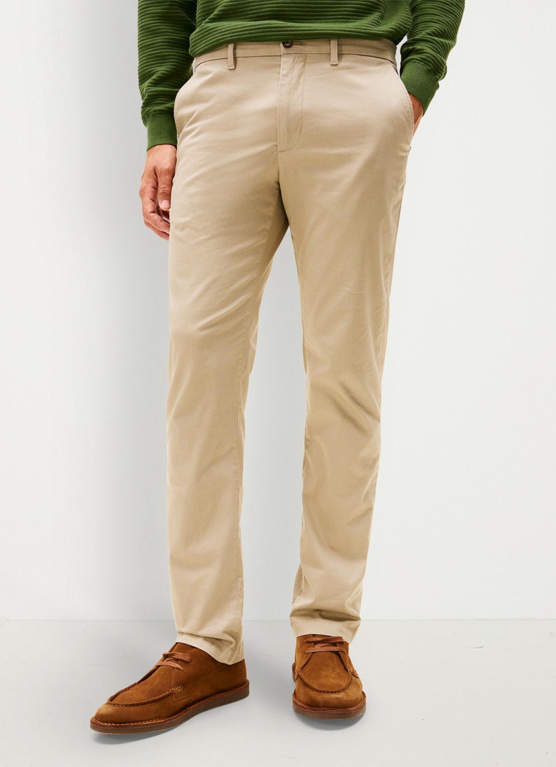 Tommy Hilfiger Straight fit chino met steekzakken - detail 4 beige