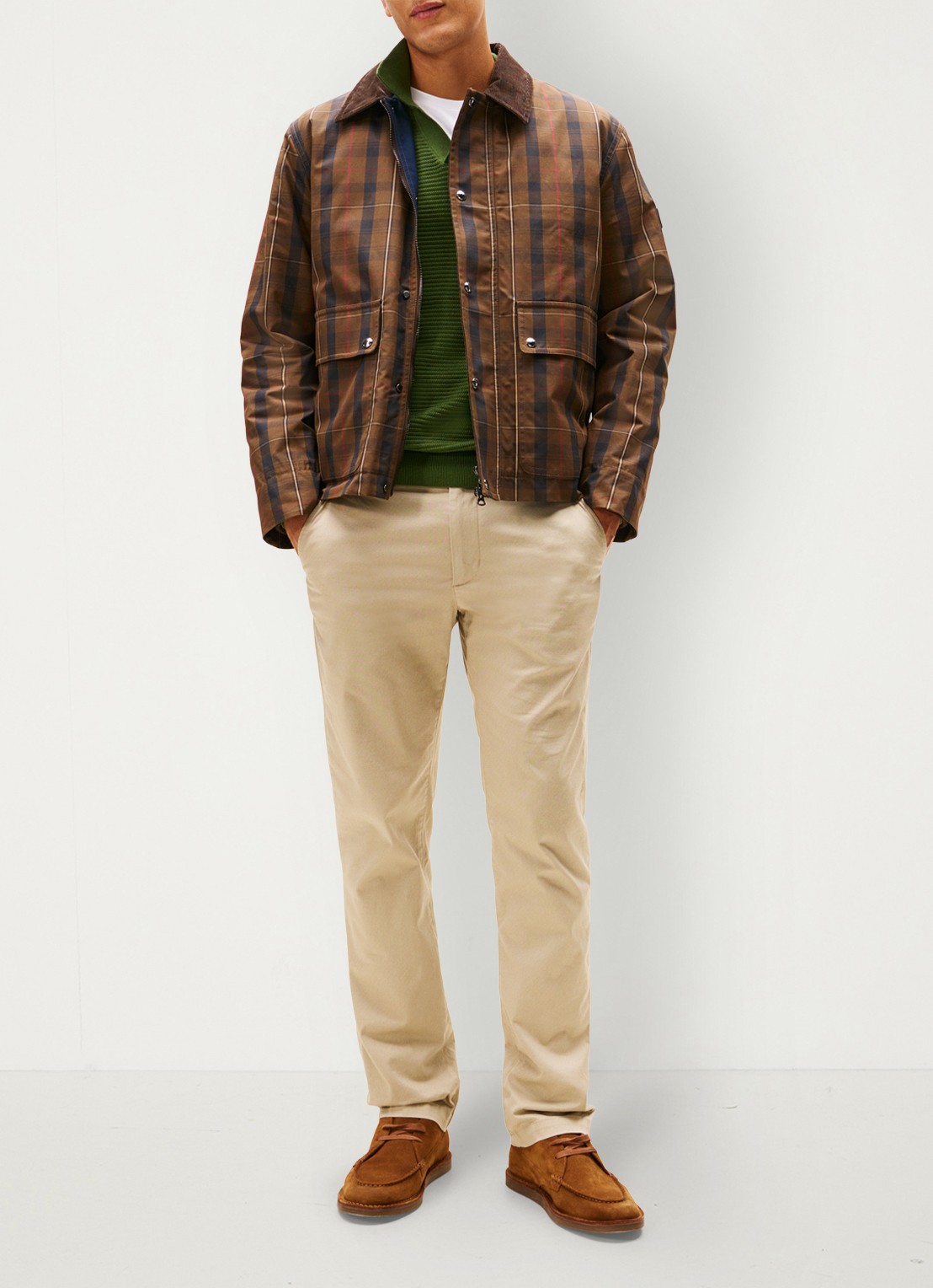Tommy Hilfiger Straight fit chino met steekzakken - voorkant 3 beige