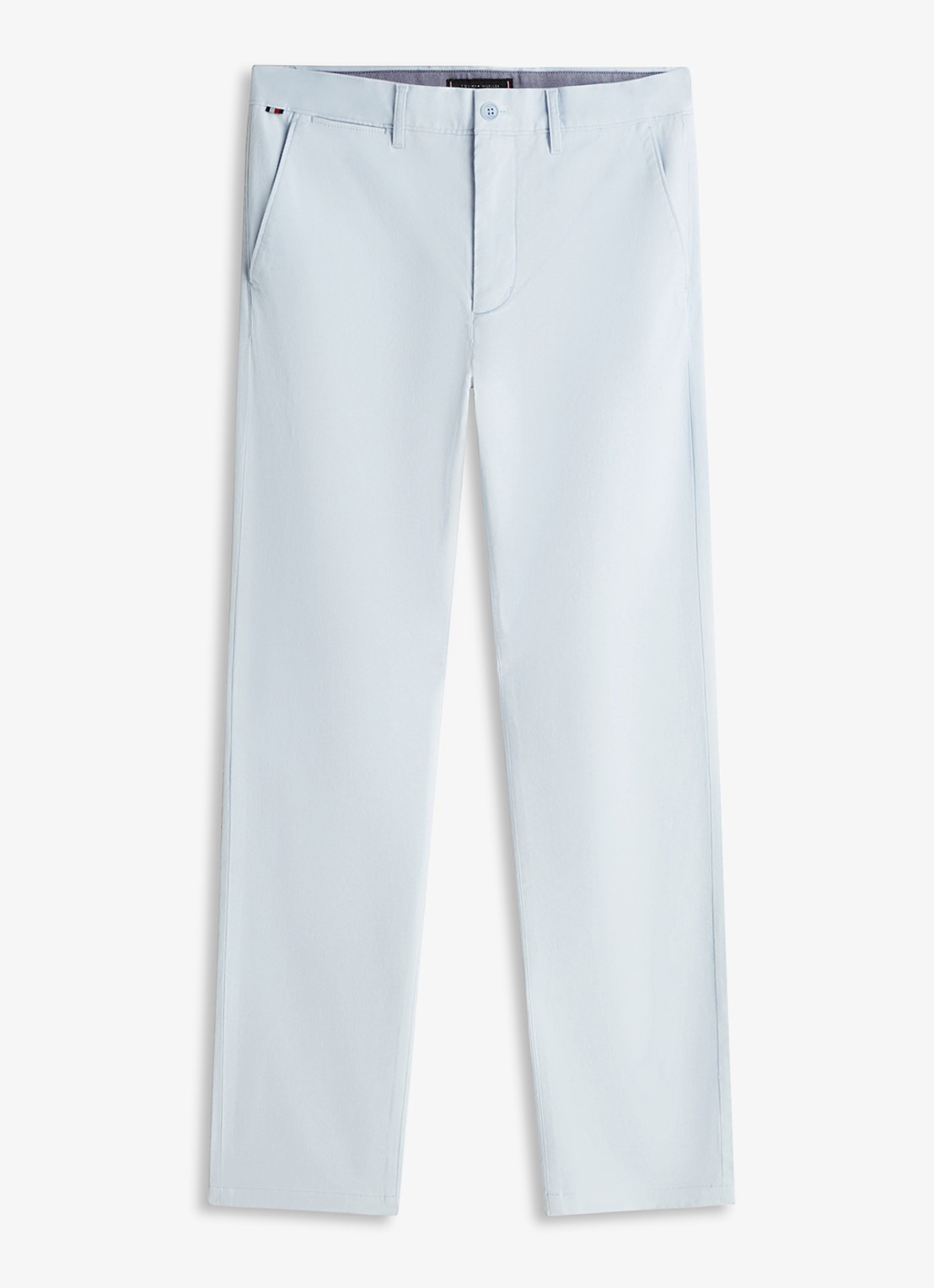 Tommy Hilfiger Straight fit chino met steekzakken - voorkant lichtblauw