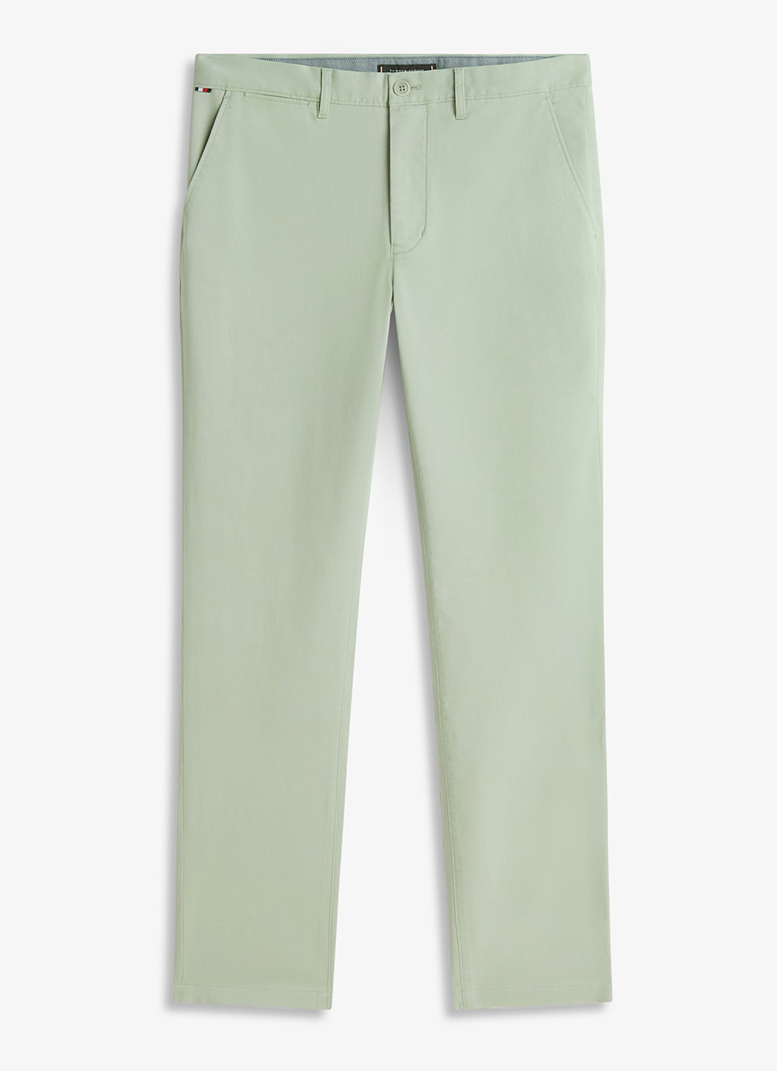 Tommy Hilfiger Straight fit chino met steekzakken - voorkant 2 lichtgroen