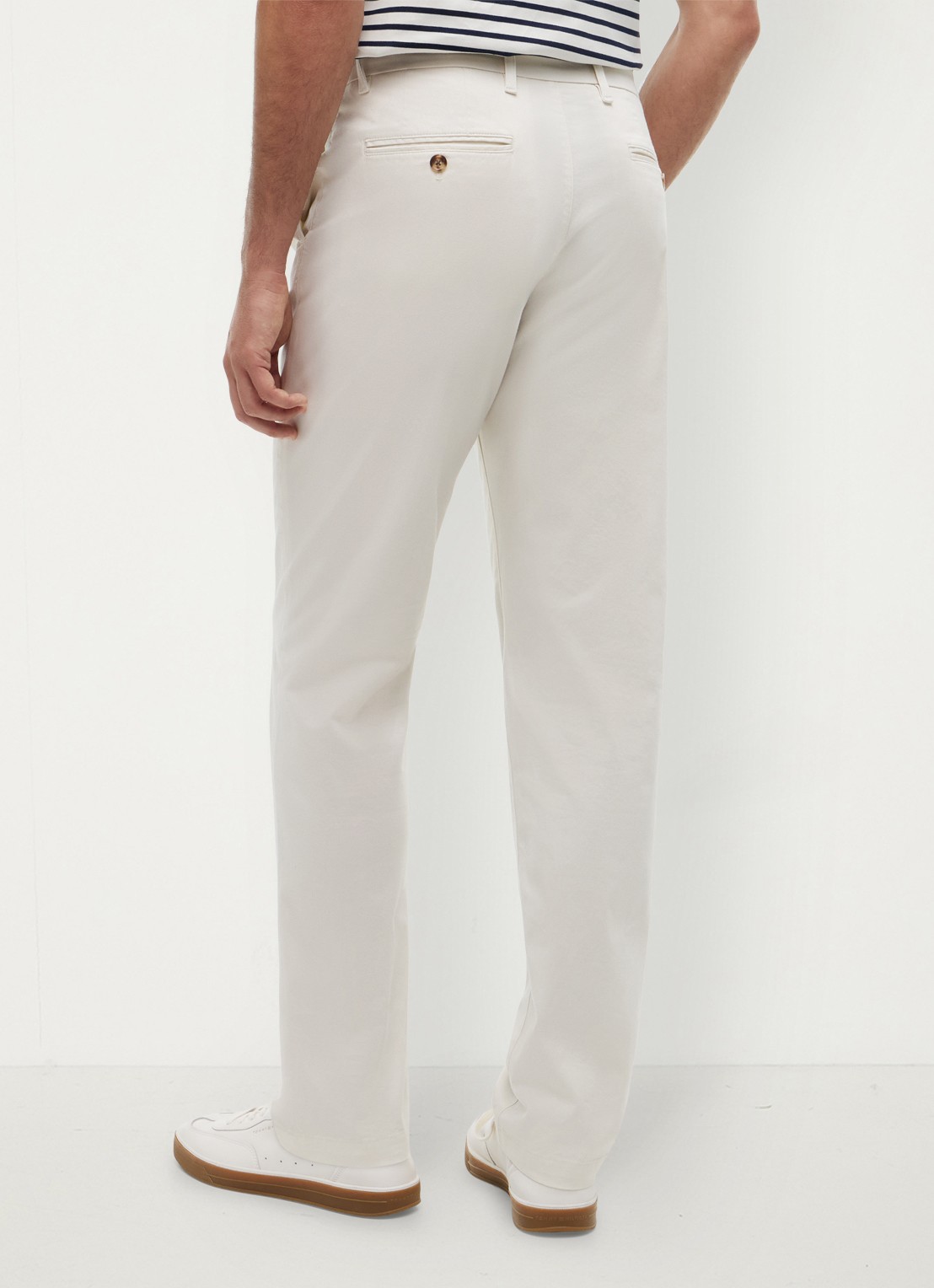 Tommy Hilfiger Straight fit chino met steekzakken - achterkant 5 ivoor