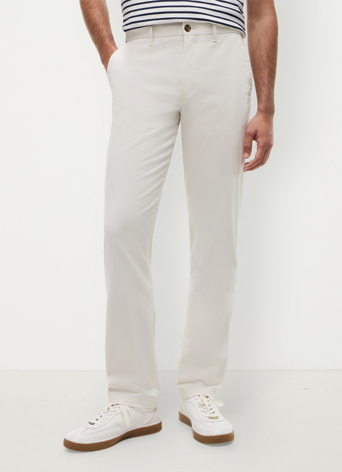 Tommy Hilfiger Straight fit chino met steekzakken - detail 3 ivoor