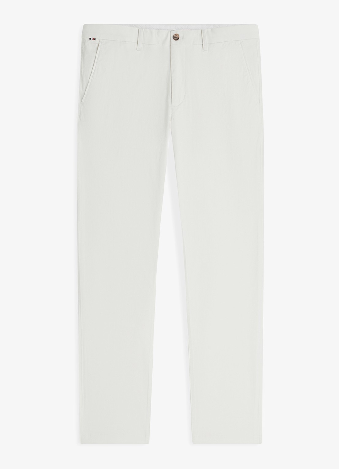 Tommy Hilfiger Straight fit chino met steekzakken - voorkant ivoor