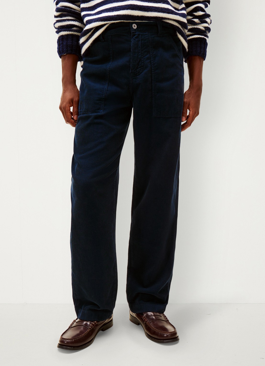 Tommy Hilfiger Straight fit chino van corduroy - detail 4 donkerblauw