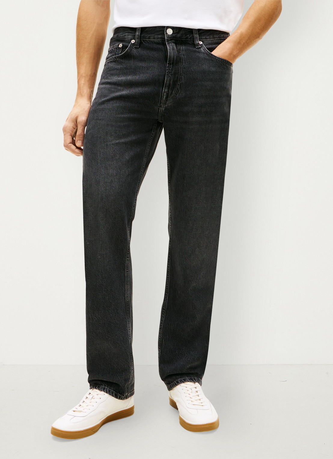Tommy Hilfiger Straight fit jeans met donkere wassing - detail 2 donkergrijs