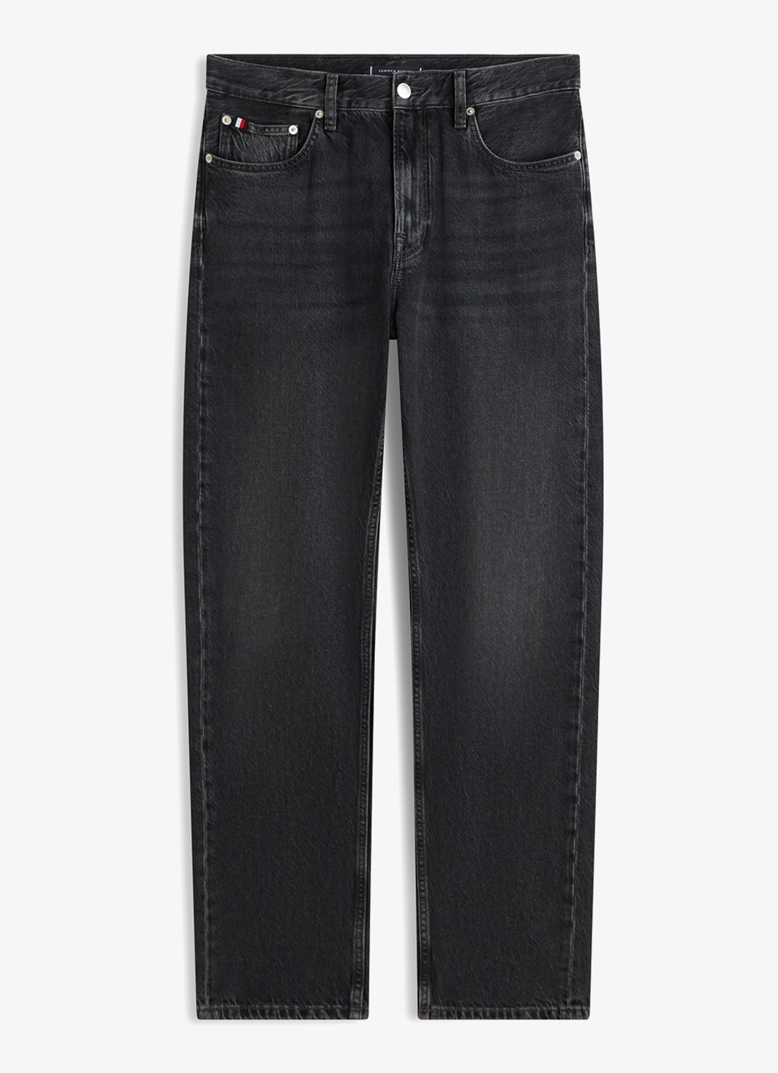 Tommy Hilfiger Straight fit jeans met donkere wassing - voorkant 4 donkergrijs