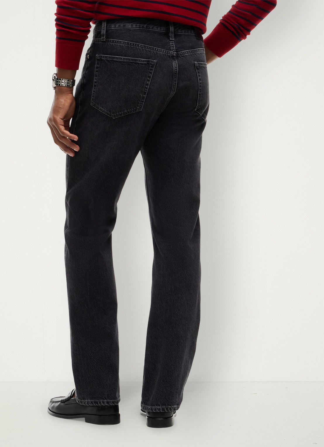 Tommy Hilfiger Straight fit jeans met donkere wassing - achterkant 6 zwart