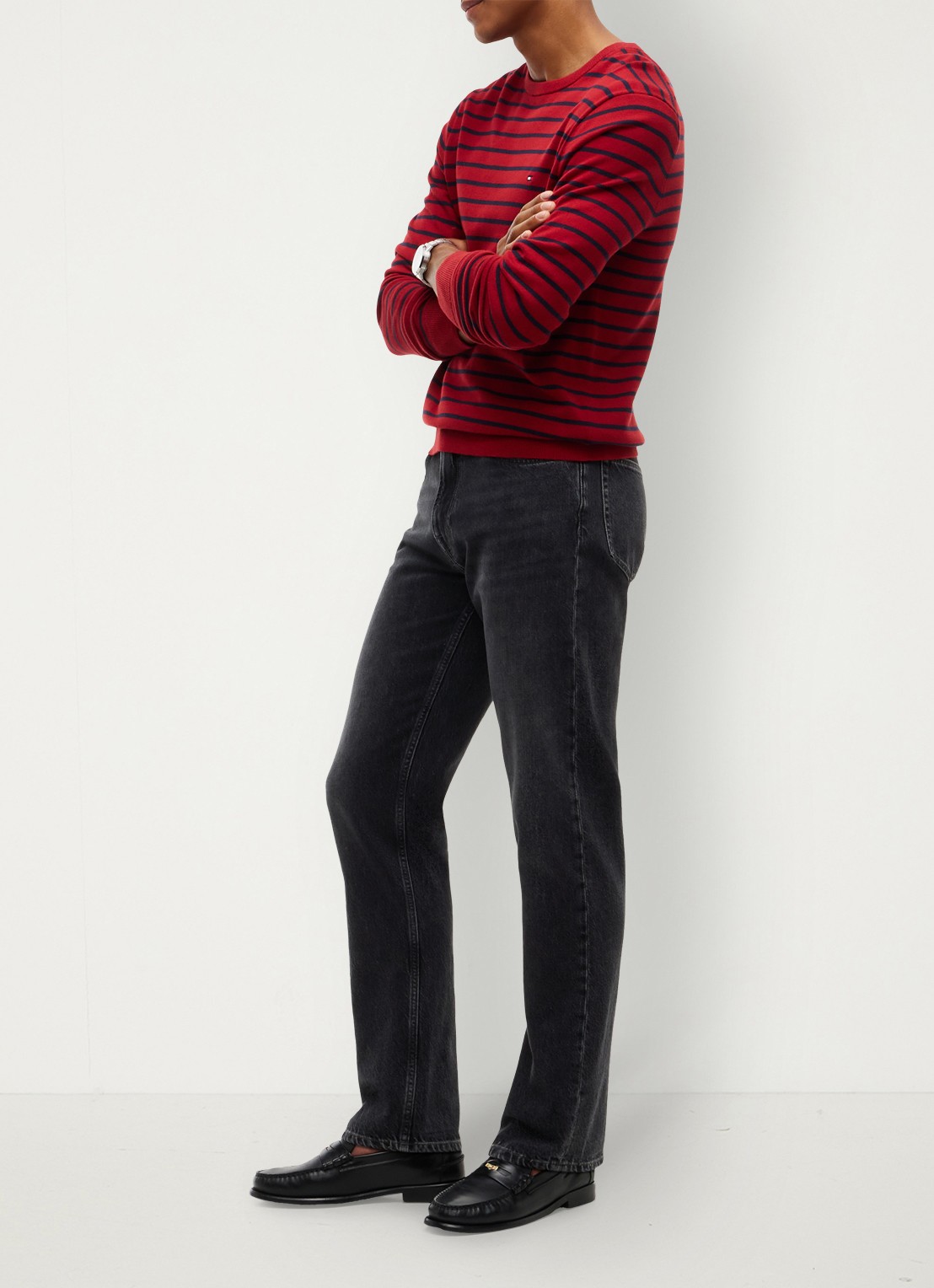 Tommy Hilfiger Straight fit jeans met donkere wassing - detail 5 zwart
