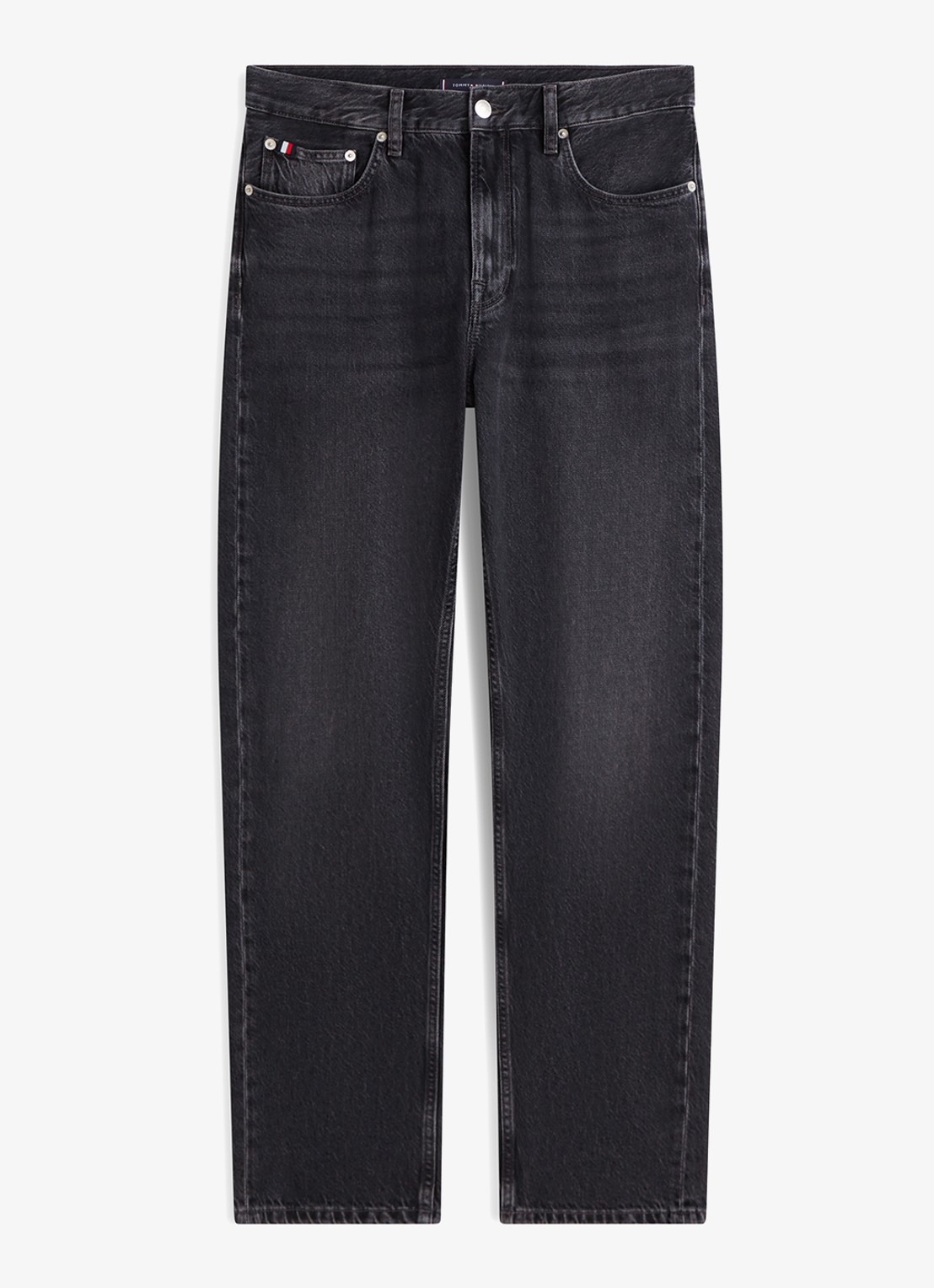 Tommy Hilfiger Straight fit jeans met donkere wassing - voorkant zwart