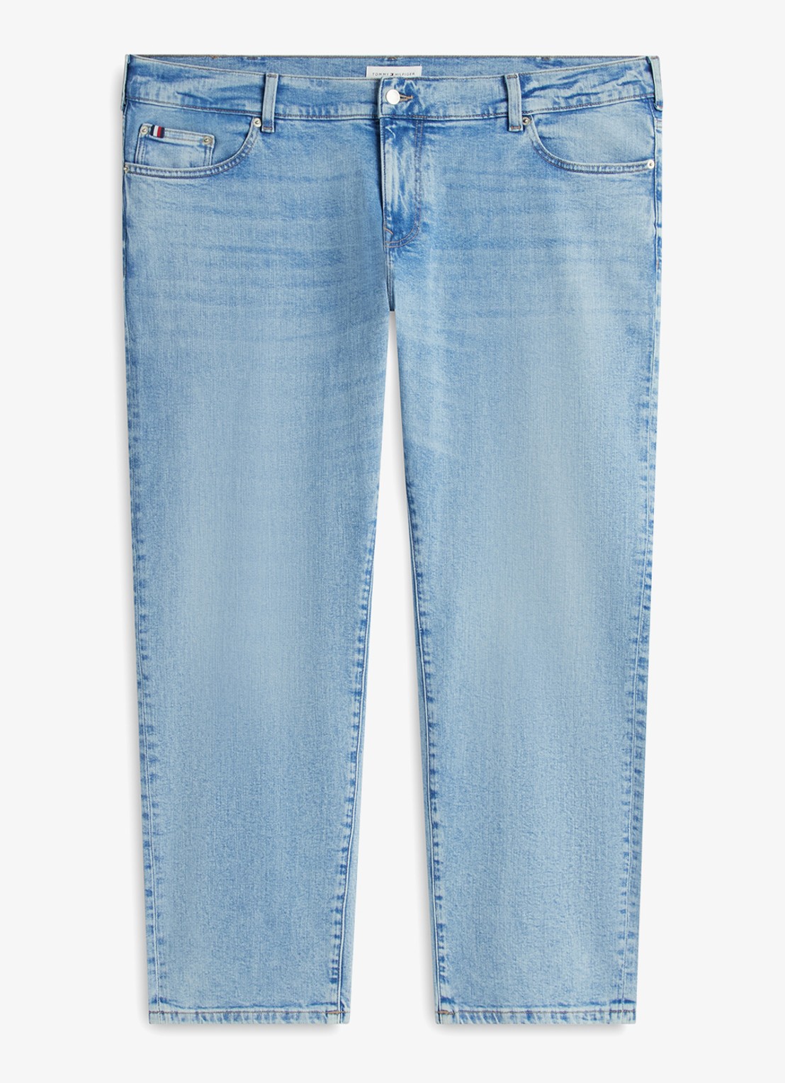 Tommy Hilfiger Straight fit jeans met lichte wassing - voorkant denim