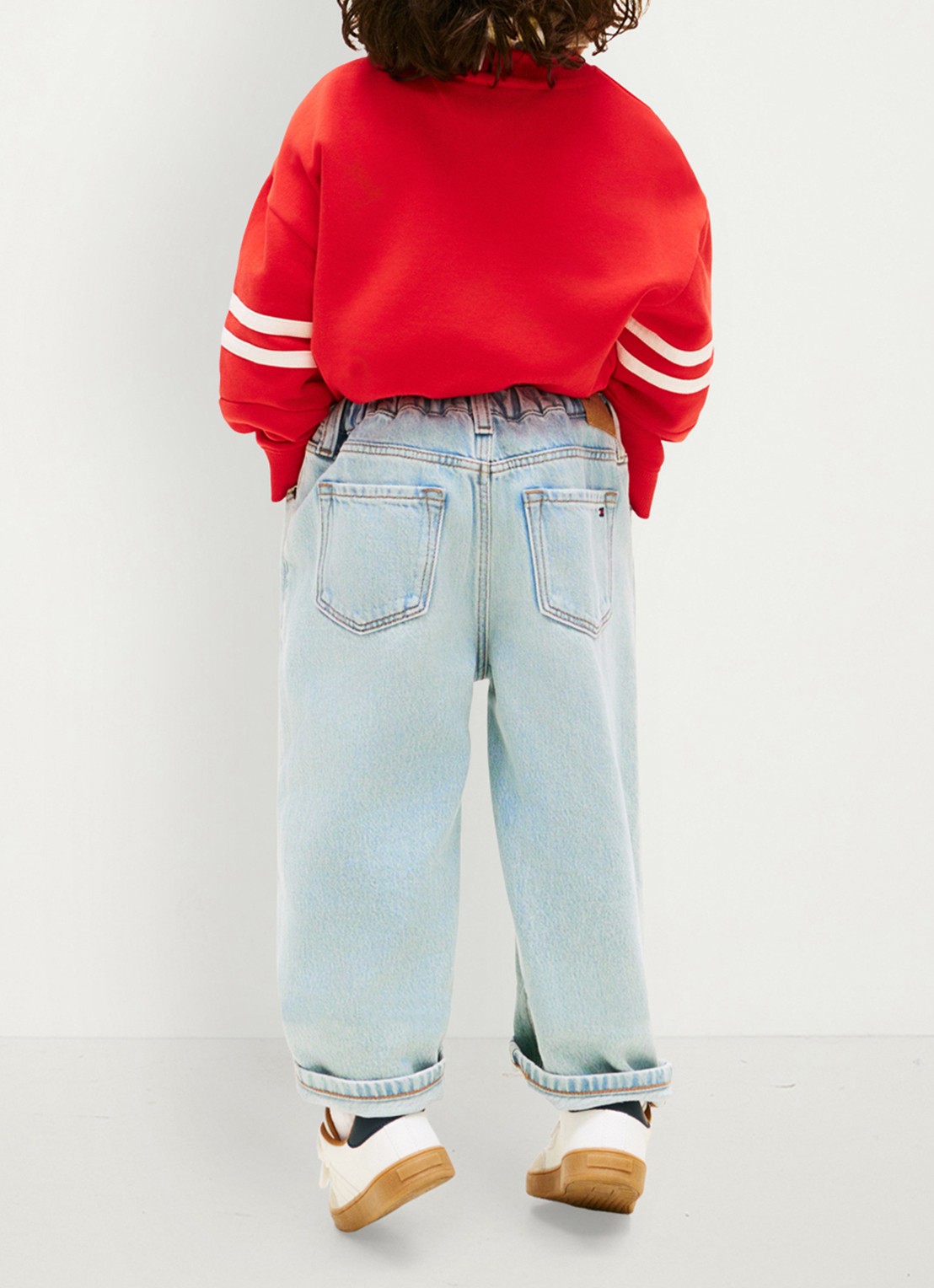 Tommy Hilfiger Straight fit jeans met medium wassing - achterkant lichtblauw