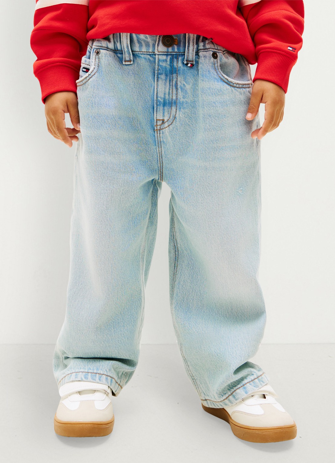 Tommy Hilfiger Straight fit jeans met medium wassing - detail 2 lichtblauw