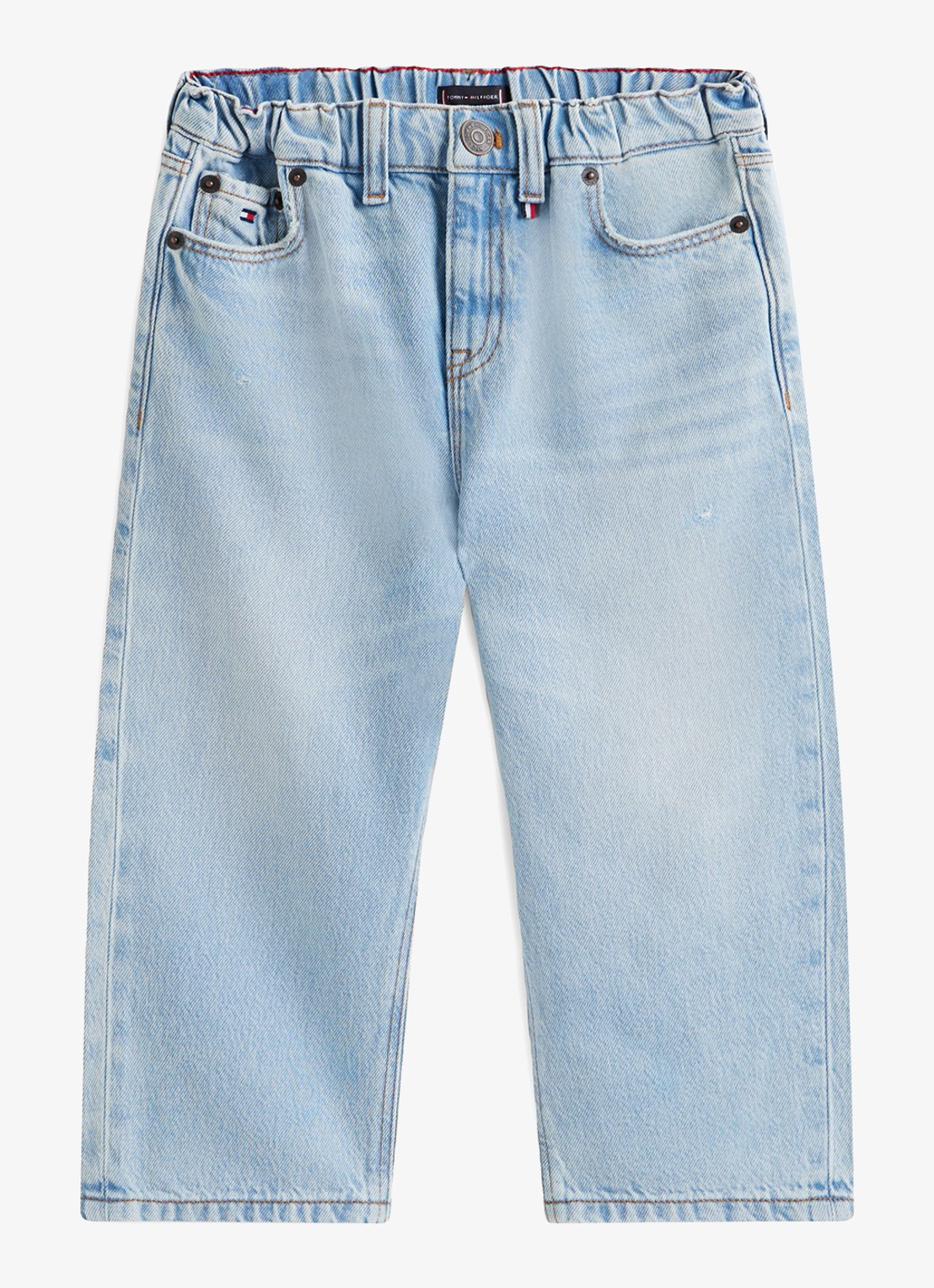 Tommy Hilfiger Straight fit jeans met medium wassing - voorkant 4 lichtblauw