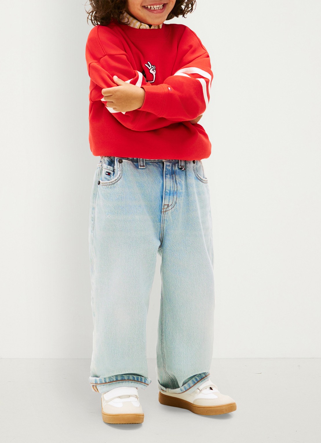 Tommy Hilfiger Straight fit jeans met medium wassing - voorkant 5 lichtblauw