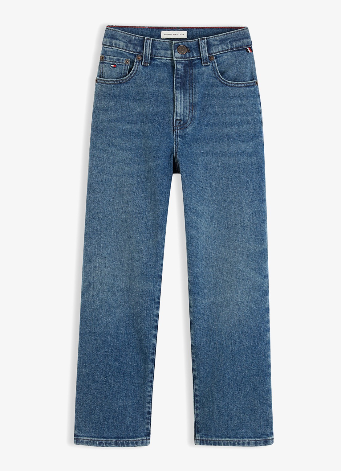 Tommy Hilfiger Straight fit jeans met steekzakken - voorkant 2 indigo