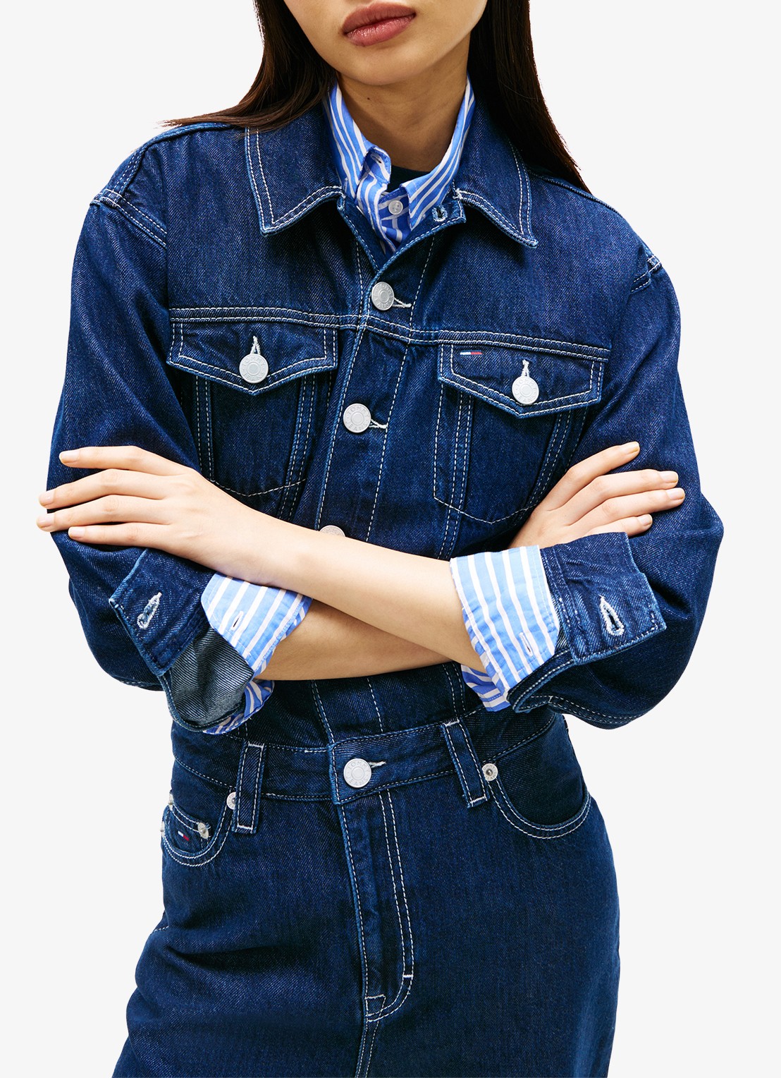 Tommy Hilfiger Straight fit jumpsuit in katoenblend - detail 2 jeans