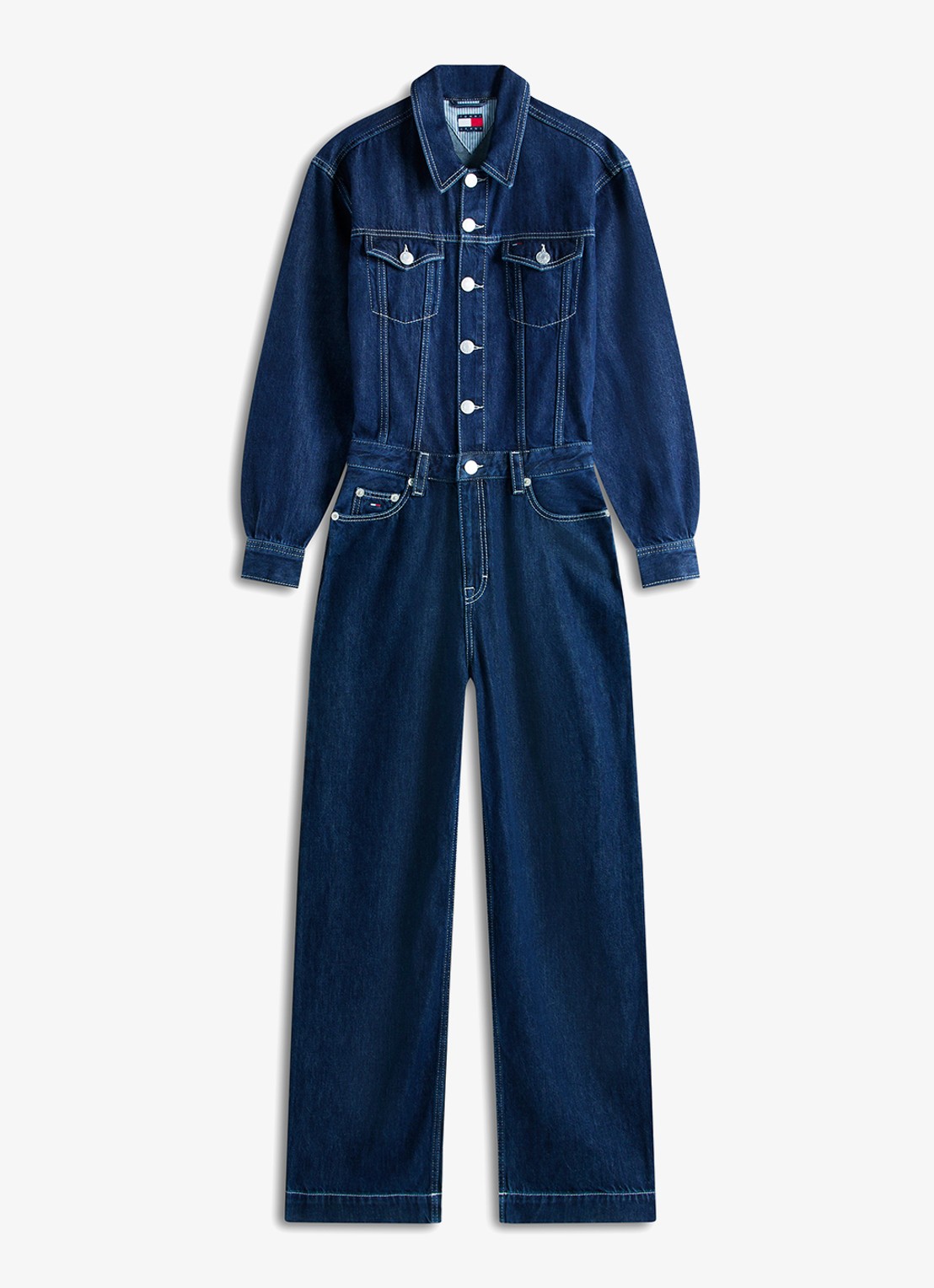 Tommy Hilfiger Straight fit jumpsuit in katoenblend - voorkant 5 jeans