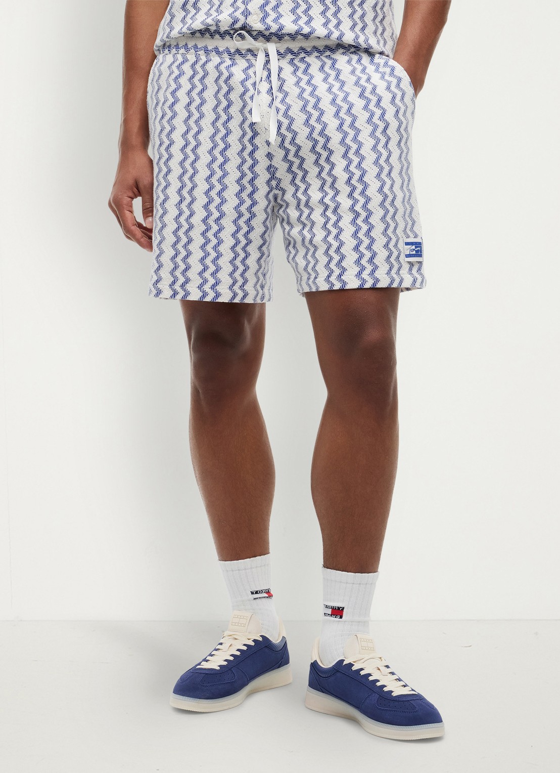 Tommy Hilfiger Straight fit korte broek met grafische print - detail 3 blauw