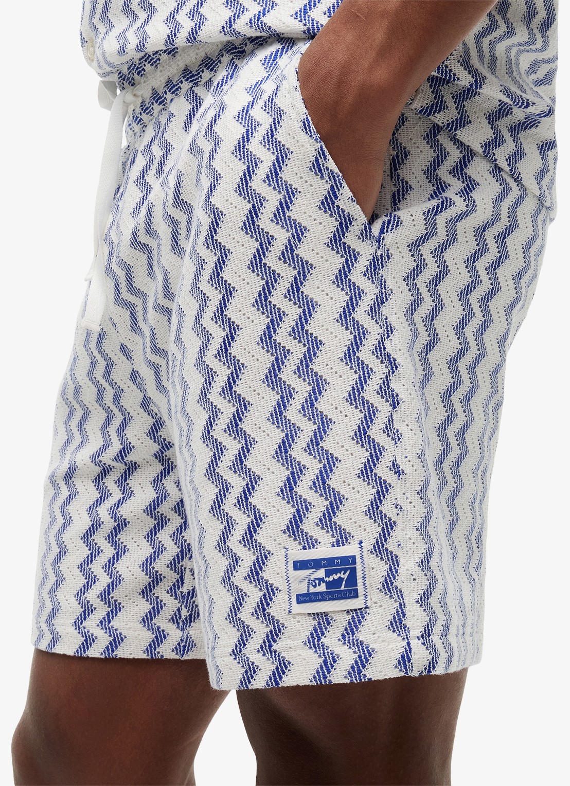 Tommy Hilfiger Straight fit korte broek met grafische print - detail 4 blauw