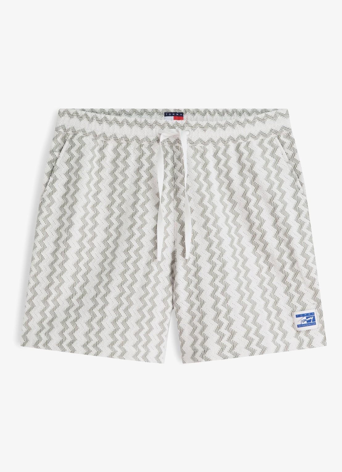Tommy Hilfiger Straight fit korte broek met grafische print - voorkant groen