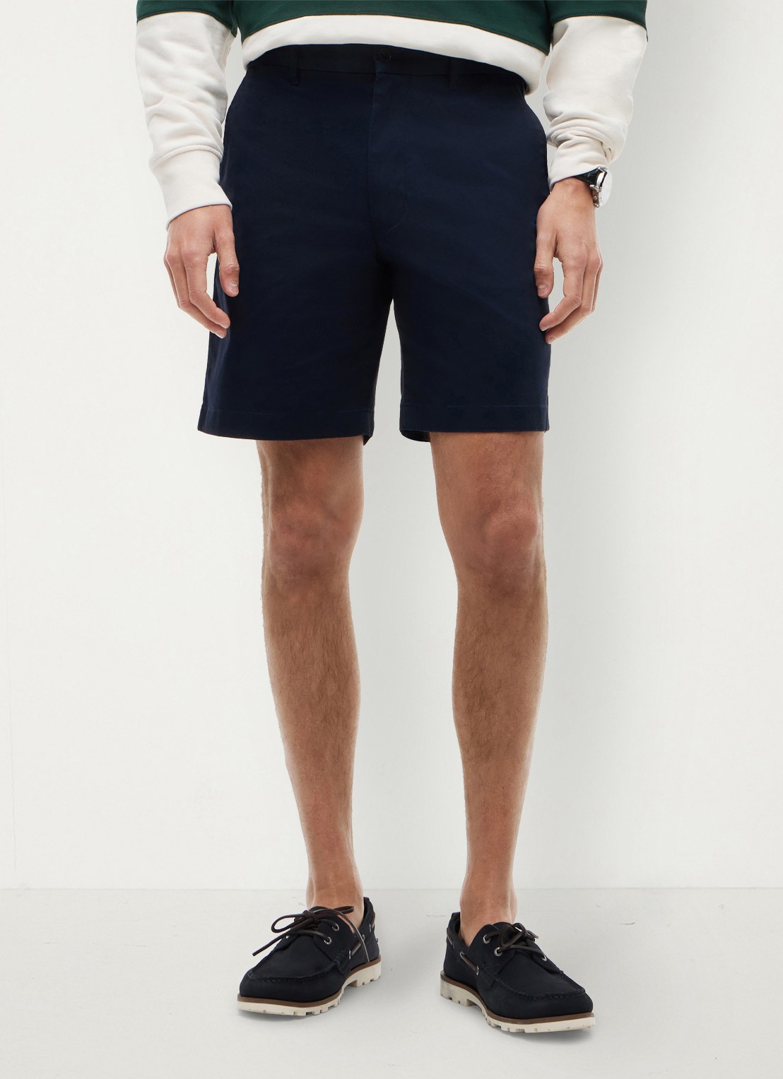 Tommy Hilfiger Straight fit korte chino in katoenblend - detail 3 donkerblauw