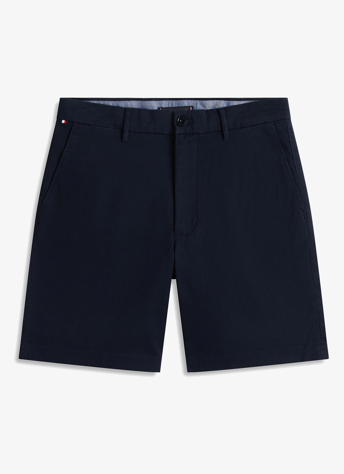 Tommy Hilfiger Straight fit korte chino in katoenblend - voorkant donkerblauw