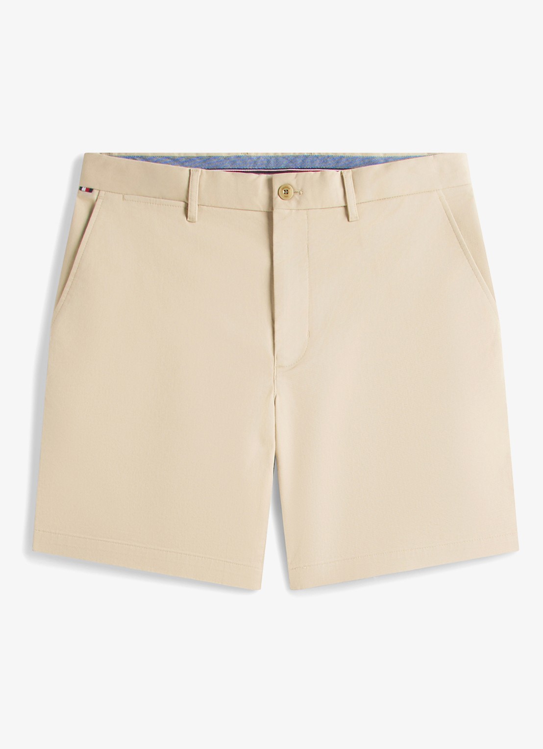 Tommy Hilfiger Straight fit korte chino in katoenblend - voorkant 2 beige