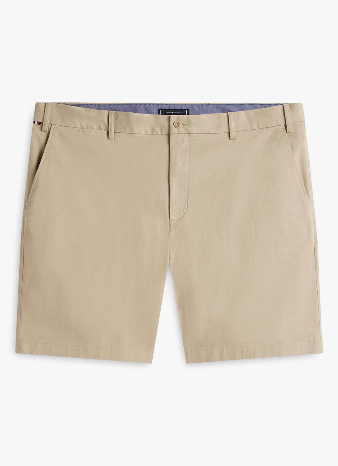 Tommy Hilfiger Straight fit korte chino in katoenblend - voorkant 2 beige